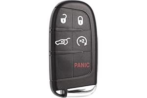 SUPALAND Car Key Fob Replacement Fits for Jeep Grand Cherokee 2014-2022 Dodge Durango Push Start 5 Buttons Keyless Entry Remote Control 68143505AC M3N-40821302 68150061