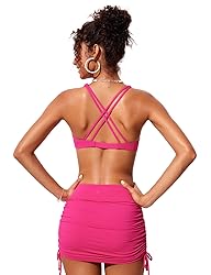 CRZ YOGA Womens V Neck Bikini Tops Twist Front