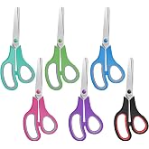 5.5" Kids Small Scissors Set,Blunt Tip Craft Paper Scissors Bulk, Stainless Steel Safety Blades for Classroom School Home,6 Packs
