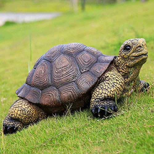 QHYT Garden Lifelike Decorations Lifesize Animal Statue Imitation Tortoise