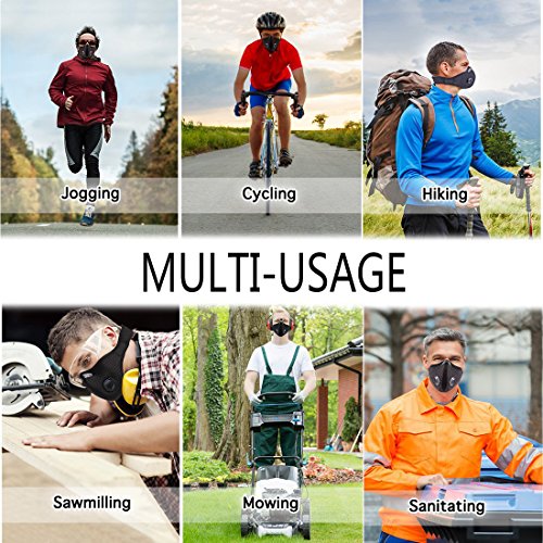 MoHo Dust Mask, Upgrade Activated Carbon Dustproof Mask Windproof Foggy Haze Anti-Dust Mask Motorcycle Bicycle Cycling Ski Half Face Mask for Outdoor Activities - Thumbnail 6