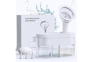 KAUGIC Ear Wax Removal Kit Tool Ear Cleaner Earwax Removal Kit Ear Irrigation Flushing System Ear Wax Headphones Ear Cleaning Kit with One-Piece Tank, 4 Pressure Levels HSA FSA Eligible Items List White