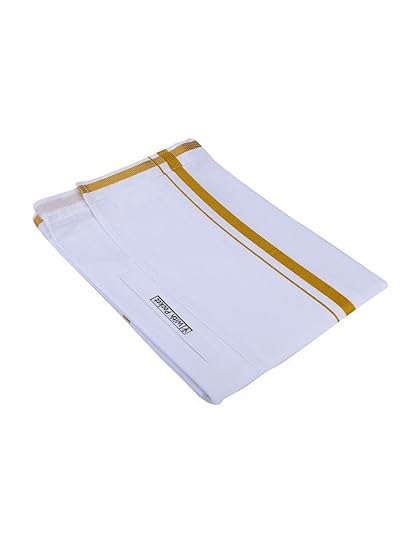 VELCRO DHOTIE WITH ZIP POCKET (WHITE) DOUBLE