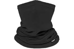 Adult Unisex Fleece Neck Warmer Gaiter - Windproof Thermal Face Mask for Winter Sports & Commuting - Warm Stretch Tube Scarf