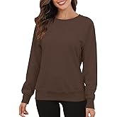 Smile Fish Women's Crewneck Long Raglan Sleeve Sweatshirt Loose Fit Relaxed Pullover Fleece Lined Casual Warm Tops