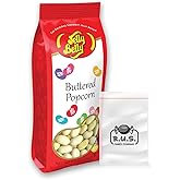 Jelly Belly Bundle- Buttered Popcorn Jelly Beans - 7.5 oz Gift Bag- includes RUS Candy Company Travel Size Pocket Bag (Butter