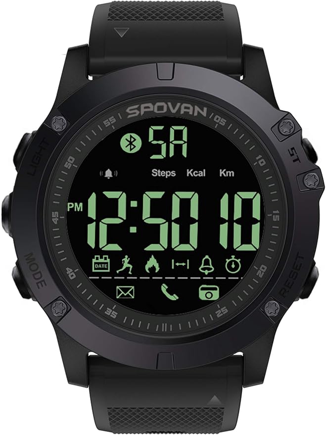 Montre intelligente connectée pour le sport Pour homme Étanchéité IP68 5 atm Natation Podomètre
