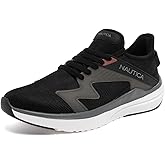 Nautica Men’s Lightweight Casual Athletic Lace‑Up Sneakers – Breathable Knit & Vegan Leather Upper, Cushioned Insole & Rubber Outsole, All‑Day Comfort Walking Shoes - Theodoor
