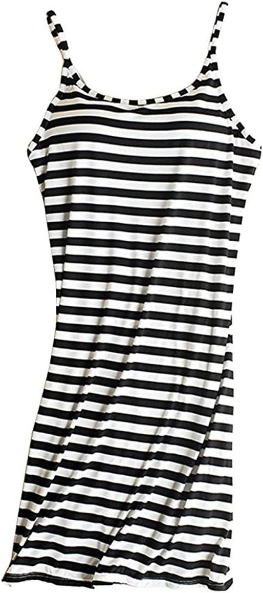 FOURSTEEDS Womens Modal Built in Bra Camisole Shelf Bra Spaghetti Straps Tank Dress