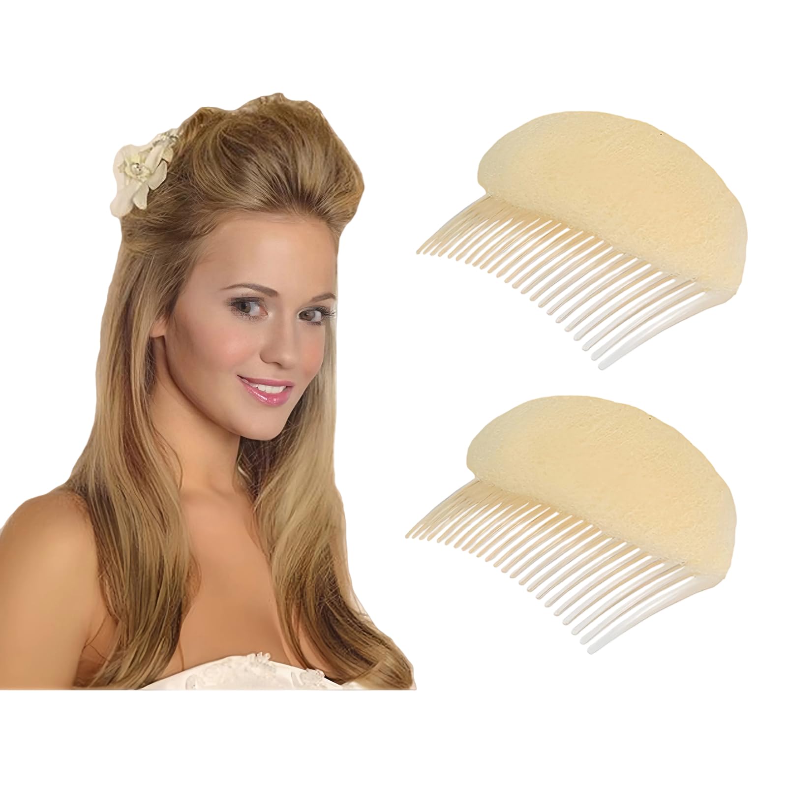 2Pcs Hair Volume Inserts Bump It Up Comb Beehive Styling Tool Bun Maker Hair Styling Accessories for Women Girls