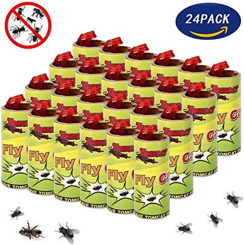 Miohy Fly Paper Strips,Fly Trap, Fly Catcher Trap, Fly Ribbon, Fly Bait Victor Fly Bait -Set of 6 Card,24 PC