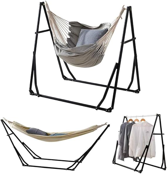 Cheunglee ハンモック 自立式 3 Way ポータブルハンモック チェアー 室内 折りたたみ おしゃれ デザイン アウトドア 屋外 キャンプ ハンモックチェア スタンド ホワイトベッド グレーチェア Cheunglee ハンモック Amazon