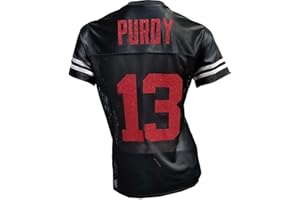 GENERIC Custom Glitterflake Brock Purdy Womens Black Mesh Jersey Size X-Large XL