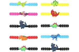 LSxia 10PCS Face Mask Strap Hook Extender Mask Clip, Adjustable Anti-Slip Mask Ear Protector for Extending Masks Buckle Band to Relieve Pressure & Pain for Ear, Suit for Adult & Kid (Cartoon Dinosaur)