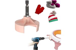 BILI-SILLY Knitting Machine Adapter Quick Knit Machine Attachment with Power Screwdriver Compatible with Knitting Machine Drill Attachment for Crochet Machines Crank Handle Adapter for 22/48 Needles