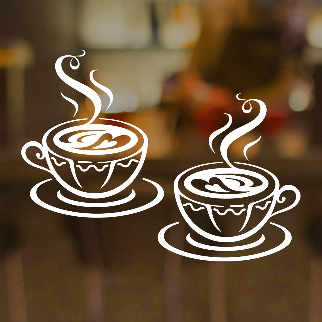 2 Cups wall sticker kitchen wall art decor vinyl decal tile decoration coffee poster home office removable quote transfer stencils accessories wallstickers diy sweet print saying heart window graphics