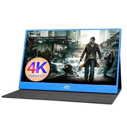 Kenowa 15.6' 4K HDR Portable Monitor IPS 3840×2160 Dual Mini HDMI Interface (USB Powered, Type-c Interface, DP Interface),Mob