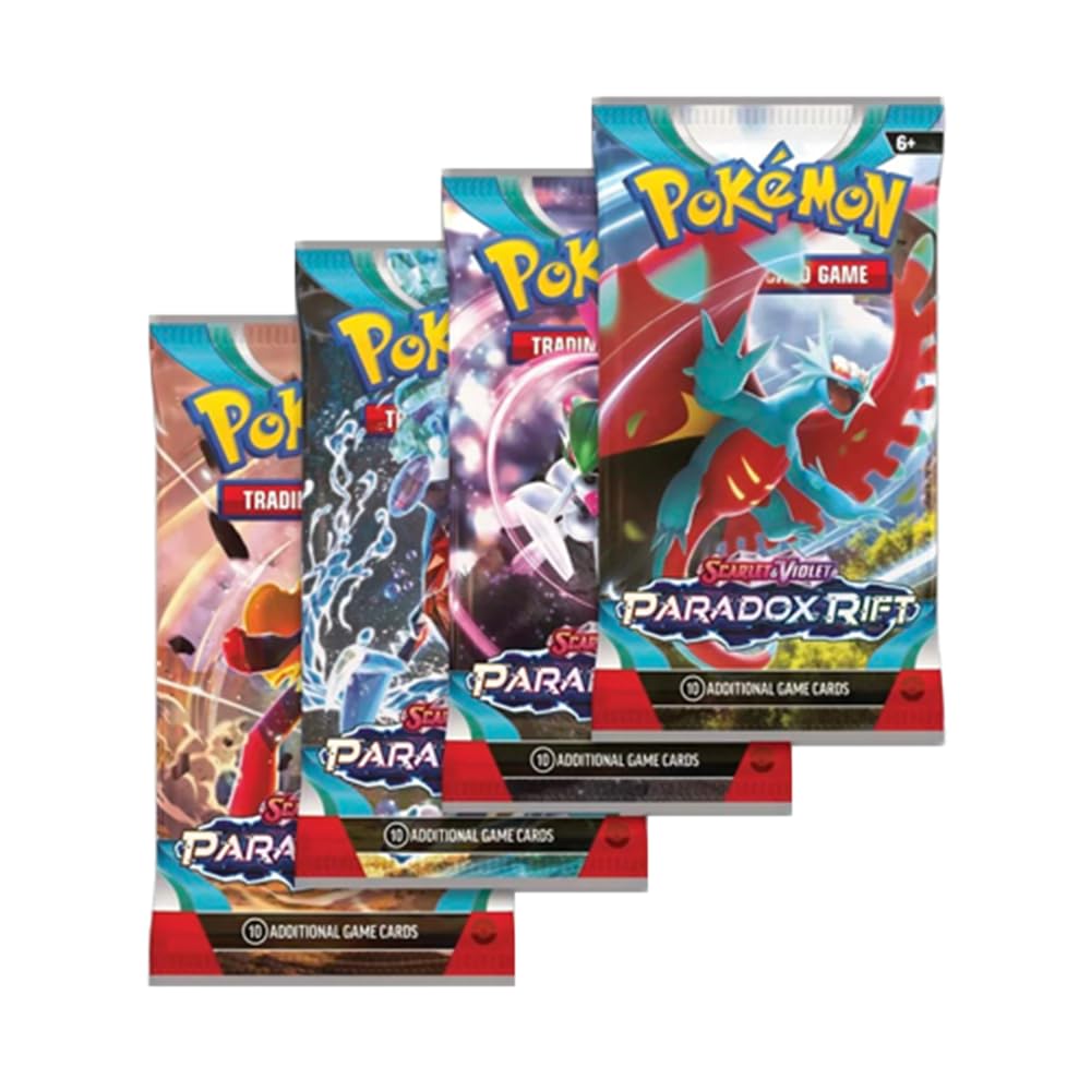 Pokémon TCG Scarlet & Violet Paradox Rift Booster Packs x4 | Chance to Find EX, Double Rare or Legendary Pokemon for Collectors & Fans | Titan Authenticated
