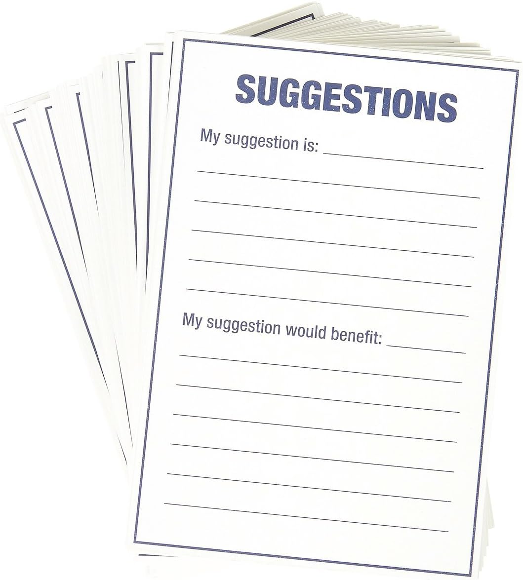 100 Count Refill Suggestion Box Cards for Suggestion Boxes