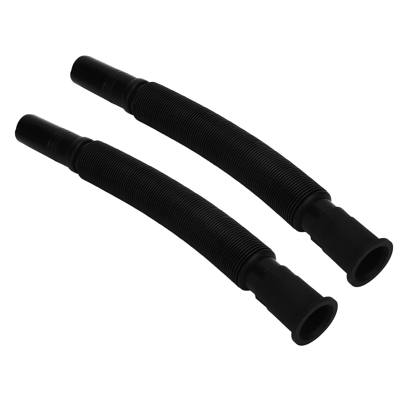 Tomantery Basin Drain Pipe, Flexible Sink Drain Hose PVC, Black, High Performance, 2 Pipes for Kitchen, Bathroom Repair