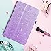 Case for All-New Amazon Fire HD 10 Tablet (7th / 9th Generation, 2017 / 2019 Release), Fingic Luxury Sparkly Folding Stand Cover with Stylus Holder Auto Wake/Sleep Smart Case for Fire HD 10.1 , Purple