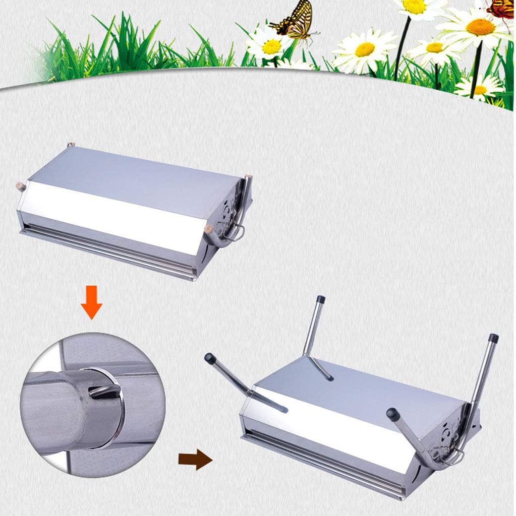 review ZJJ& Barbecue Grill Portable Outdoor Home Barbecue Charcoal Stainless Steel Folding Grill