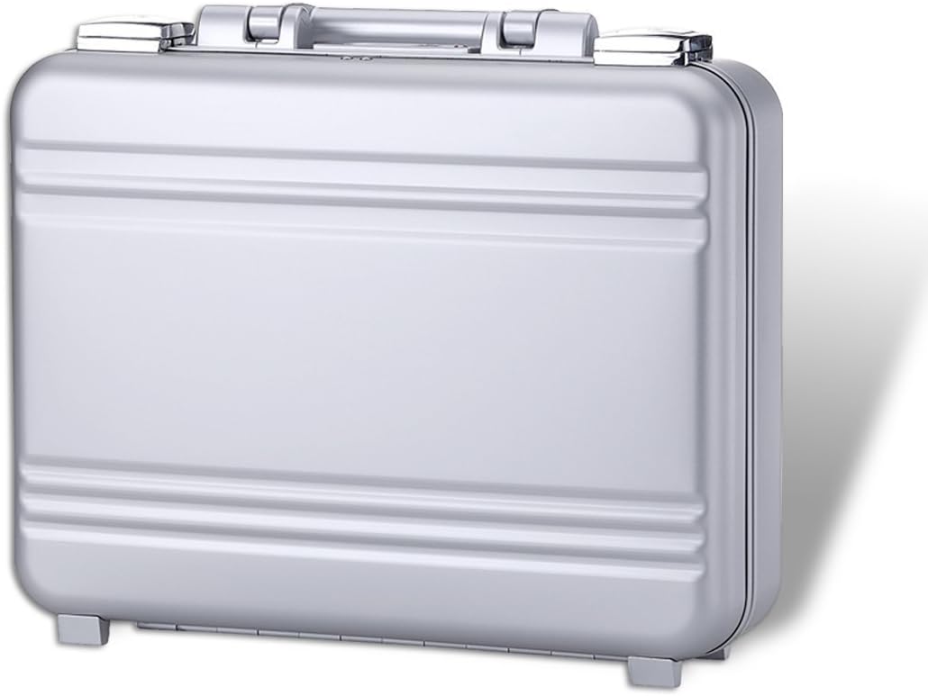 silver metal luggage