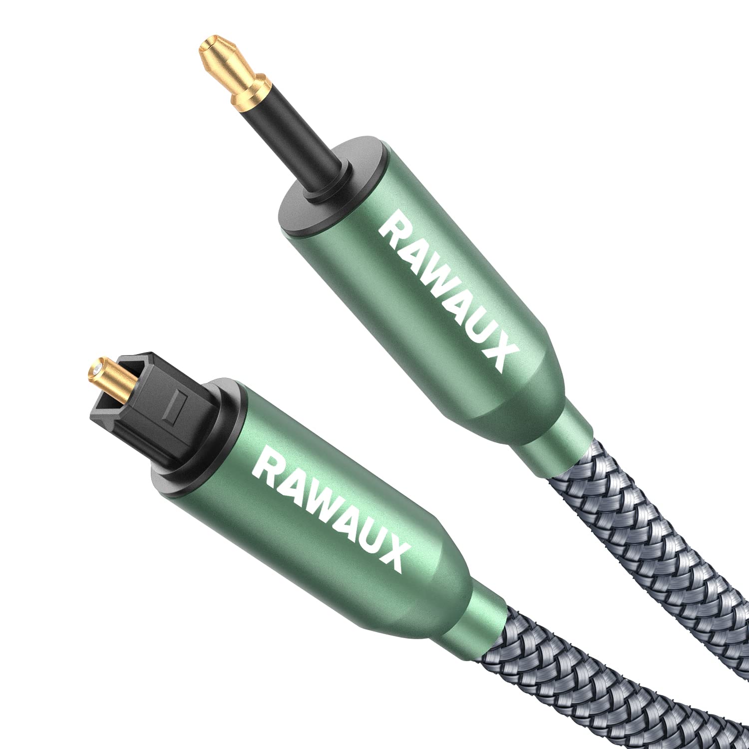 RAWAUX Mini Toslink Cable, Mini Toslink to Optical Digital Audio Cable 24K Gold Plated Optical Audio Adapter for TV, Laptop, PS4/3, AV Amp, Home Theater, HiFi System (1M)
