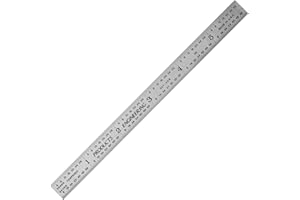 PEC Tools Flexible 6" Steel Ruler, 1/50" Thick X 1/2" Wide, Machinist Metal Ruler Scale with Markings 1/10", 1/50", 1/32", 1/64", Tempered Steel, Made in USA
