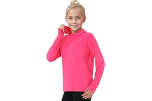 Somaibo Girls Boys Long Sleeve Shirt Sun Protection Hoodie Lightweight Athletic Workout Pullover Top Rash Guard for Kids