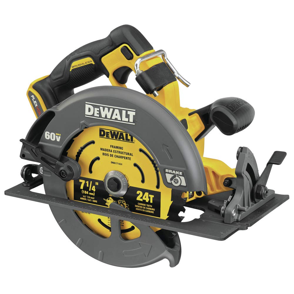 DEWALT FLEXVOLT 60V MAX* Sierra circular con freno, 7-1/4 pulgadas, solo herramienta (DCS578B)