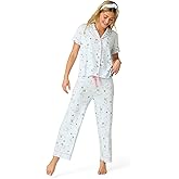PJ Salvage womens Paws and Breathe 2-piece Short-sleeve Pajama Set With Headband