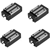 HGH15CA Linear Slider Bearing Blocks 4Pcs,15mm HG15 Linear Motion Ball Bearing Carriage Slider Sliding CA Block for Square Linear Slide Guide Guideway Rail HGH15 HGR15 as CNC Kit Part Replacement