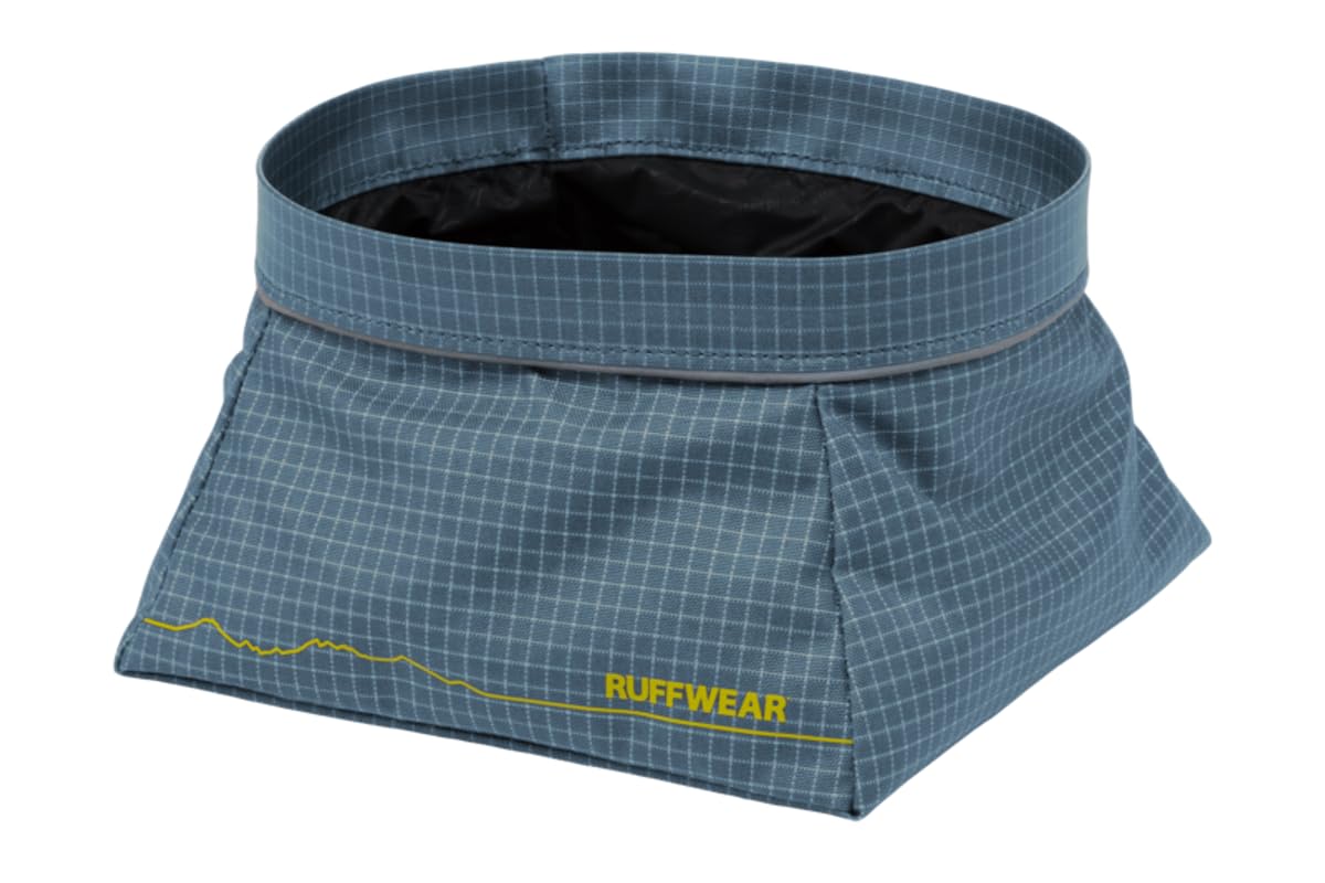 RUFFWEAR Great Basin Dog Bowl, Lightweight Collapsible Travel Dog Bowl for Food & Water, Small 0.75L, Slate Blue