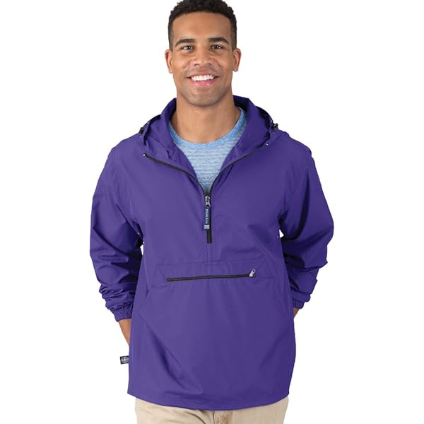 Harriton Men's Nylon Packable Pullover Hooded Jacket, NAVY, X