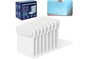Guibola 8 Pack Bed Sheet Holders for Corners, Upgrade Invisible Sheet Holders Keep Sheets Firm & Tight, Fitted Sheet Holder with Anti-Slip Pads, Easy One-Time Installation for Any Mattress Sizes