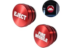 Melife 2 Pack Billet Aluminum Car Cigarette Lighter Plug Replacement, Eject Button FIRE Missile Button Universal Push Button Fits Most Automotive Vehicles (Red)