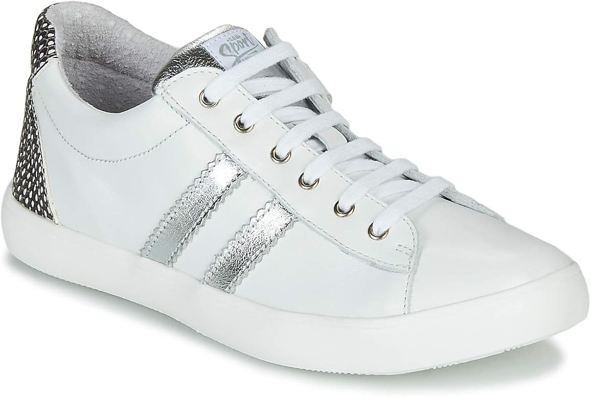 girls white leather trainers
