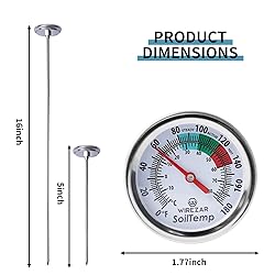 Compost Soil Thermometer Waterproof Soil