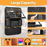 URAQT Car Seat Organizer Leather 8 Pockets Table Tray Tablet Holder Waterproof view 2