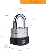 Yale High Security 50mm Laminated Padlock with Hardened Shackle 3 Keys view 3