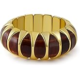 HIIXHC Acrylic Chunky Bangles Bracelets for Women Resin Stretch Bracelets for Women Gift Jewelry