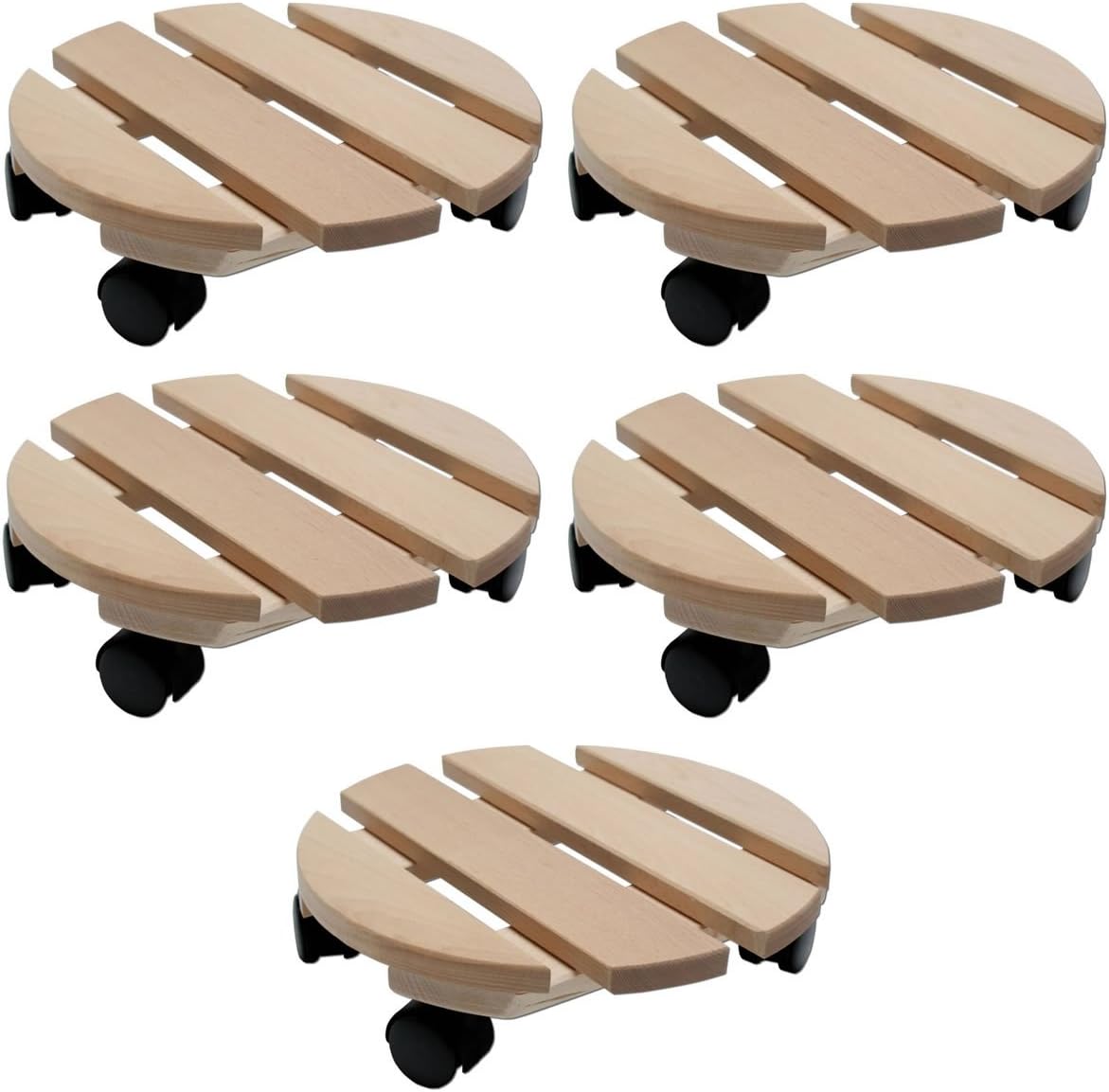 Pflanzenroller Holz MASSIV rund 30 cm bis 120 KG (5)