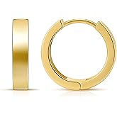 Gacimy Gold Huggie Hoop Earrings for Women 14k Gold Plated, Small Hoop Earrings for Women, 1/2 Inch Yellow Color Earrings for Women
