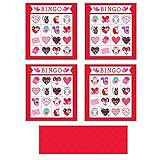 Amscan Valentine Bingo Game Party Activity (224 Piece), Red/Pink, 10