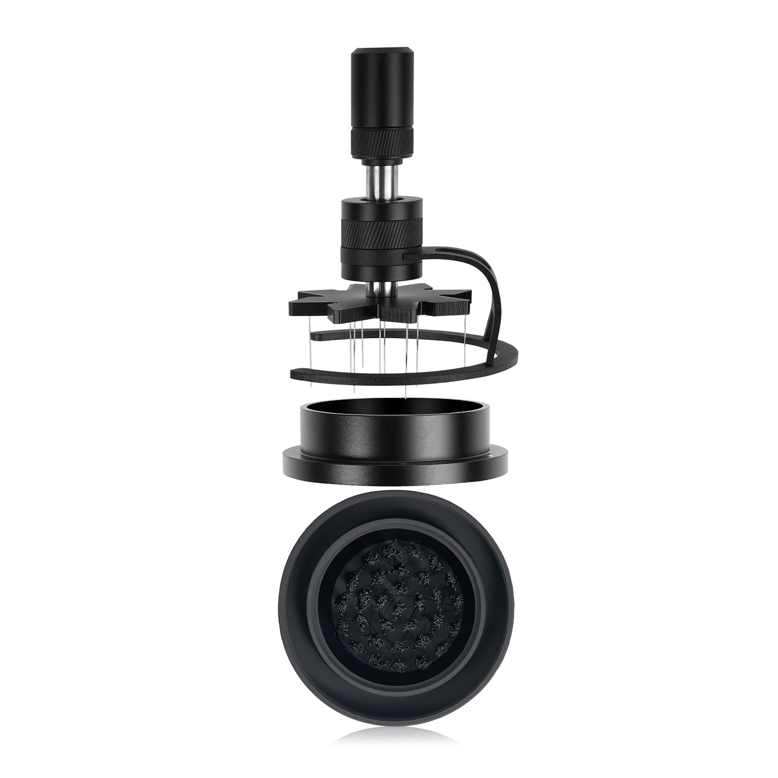 Photo 1 of IKAPE 54MM WDT Tool, Espresso Stirrer Distribution Tool, Adjustable Needle Height, Coffee Stirrer with Dosing Funnel & Stand(With Brush)