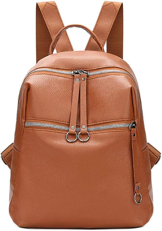 HGDLYB Rucksack Frauen Rucksack Flut Wilde Weiche Leder Student Tasche