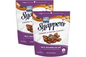 Edward Marc Snappers Sweet Caramel & Pretzels Cluster - Crunchy Pretzel Snack With Dark Chocolate & Sea Salt For Adults And Kids - 6 oz (pack of 2)