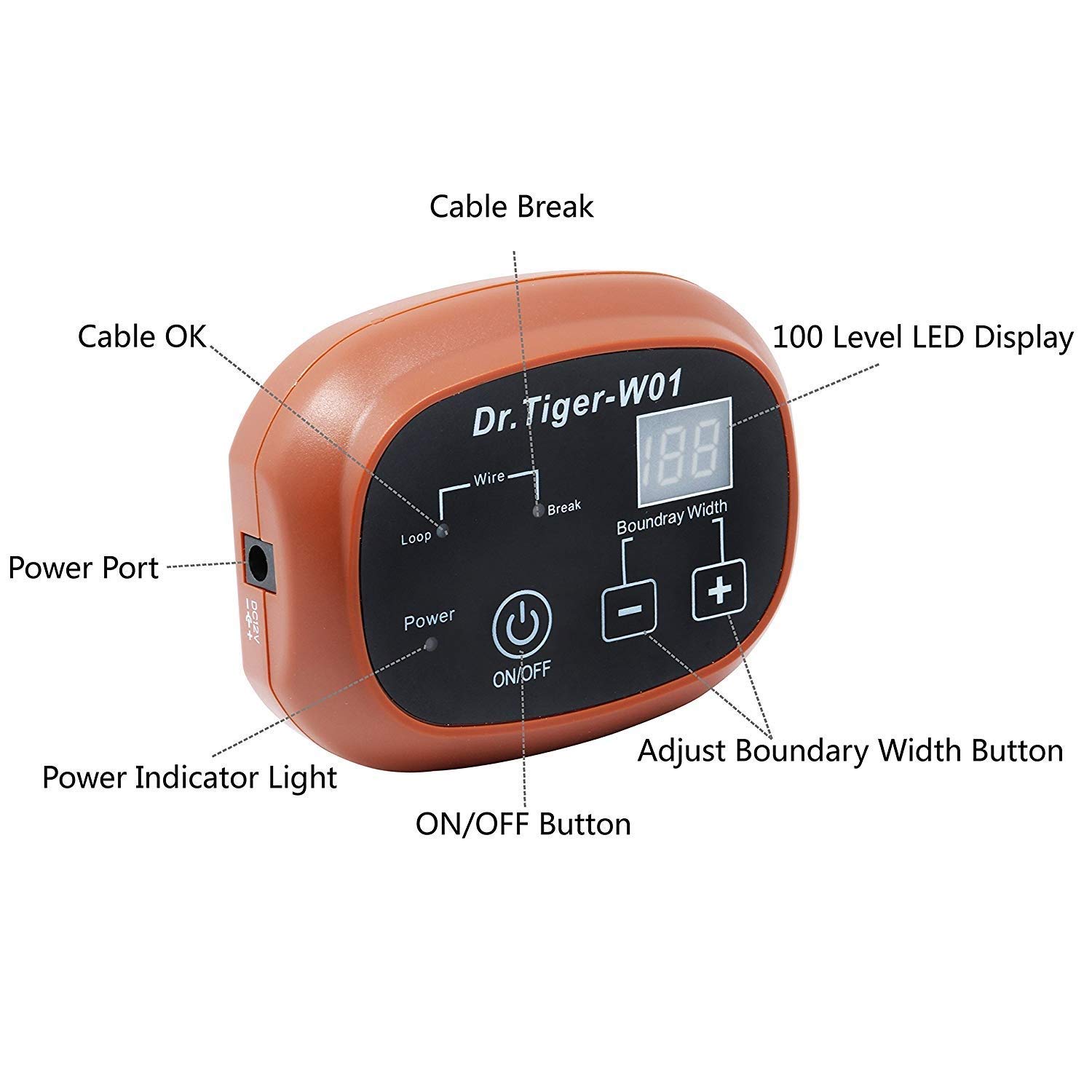Reviews dr.tiger Electric Dog Fence Transmitter W01, Brown