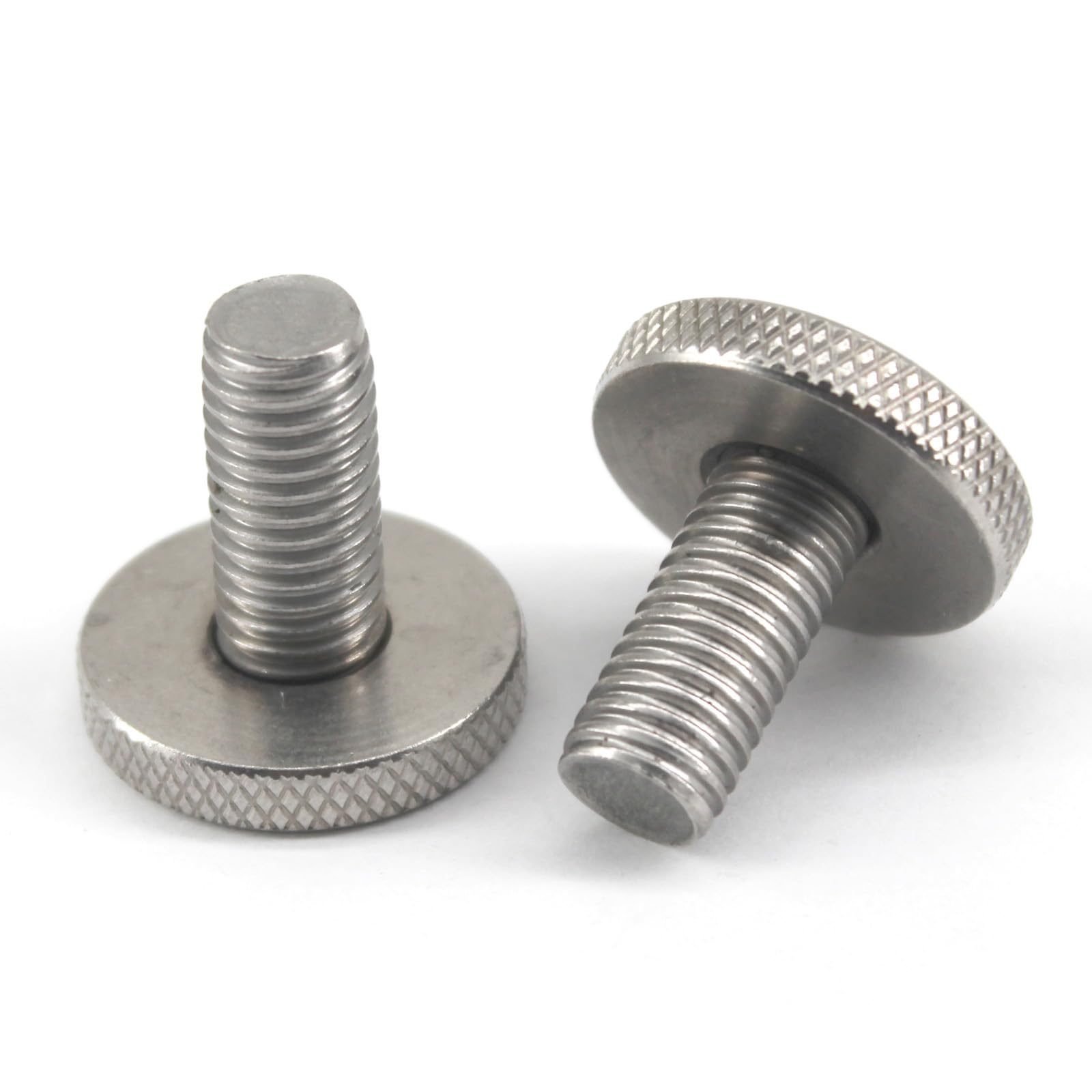 (6 Pieces) M10x40 Flat Knurled Head Screw 304 Stainless Steel Thumb Screws Bolts Fastener